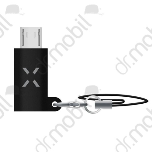 Adapter FIXED adapter USB-C - microUSB, fekete